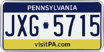 PA license plate JXG5715
