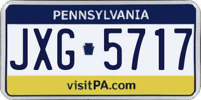 PA license plate JXG5717