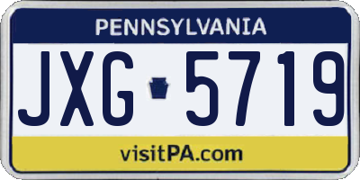 PA license plate JXG5719