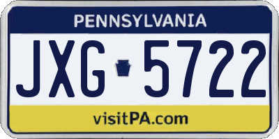 PA license plate JXG5722