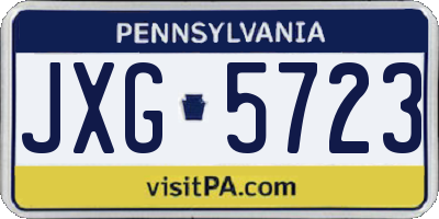 PA license plate JXG5723