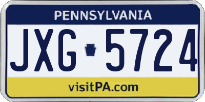 PA license plate JXG5724