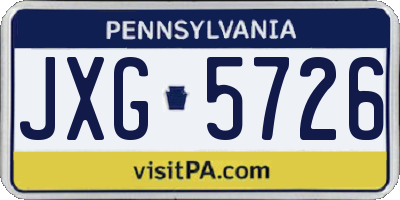 PA license plate JXG5726