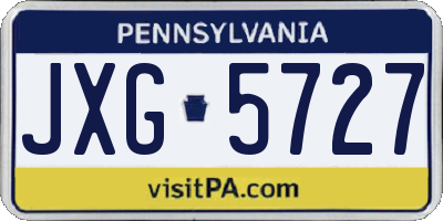 PA license plate JXG5727