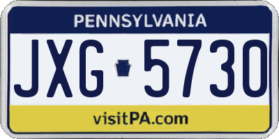 PA license plate JXG5730