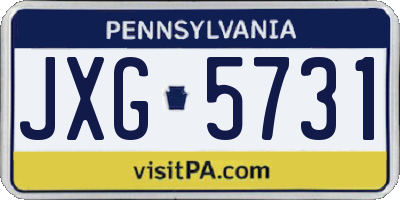 PA license plate JXG5731