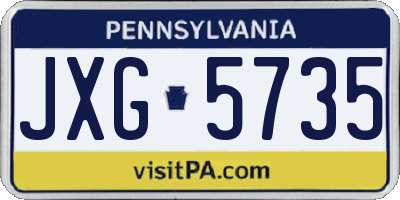 PA license plate JXG5735