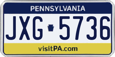 PA license plate JXG5736