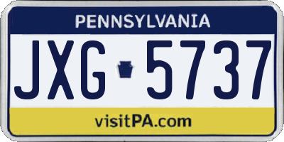 PA license plate JXG5737