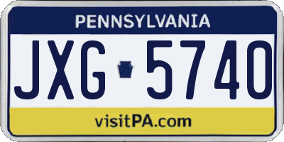 PA license plate JXG5740