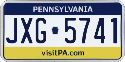 PA license plate JXG5741
