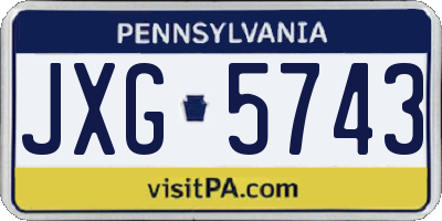 PA license plate JXG5743