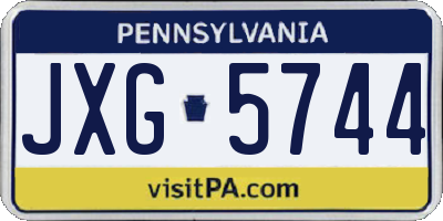 PA license plate JXG5744