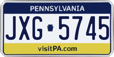 PA license plate JXG5745