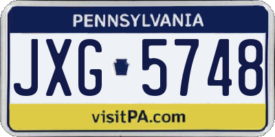PA license plate JXG5748