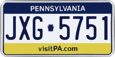 PA license plate JXG5751