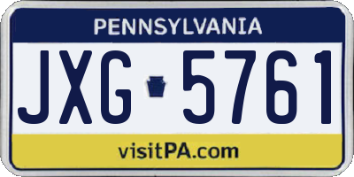 PA license plate JXG5761