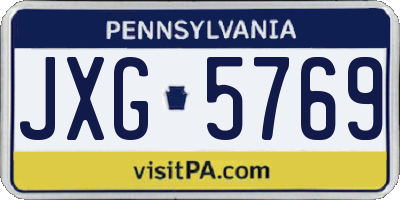 PA license plate JXG5769