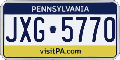 PA license plate JXG5770
