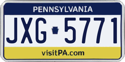 PA license plate JXG5771