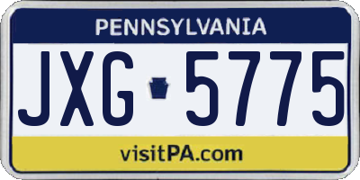 PA license plate JXG5775