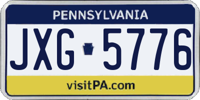 PA license plate JXG5776