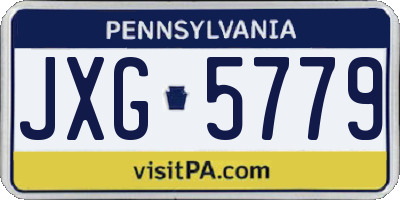 PA license plate JXG5779