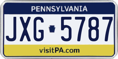 PA license plate JXG5787