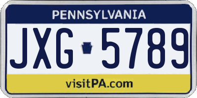 PA license plate JXG5789