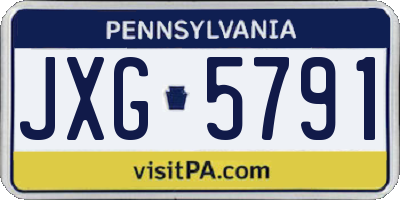 PA license plate JXG5791