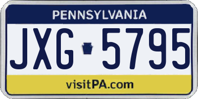 PA license plate JXG5795