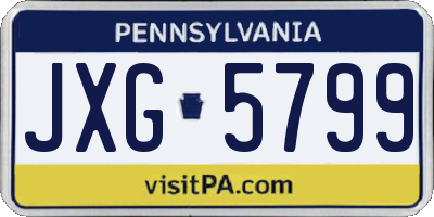PA license plate JXG5799