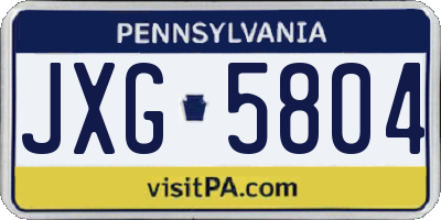 PA license plate JXG5804