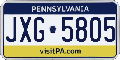 PA license plate JXG5805