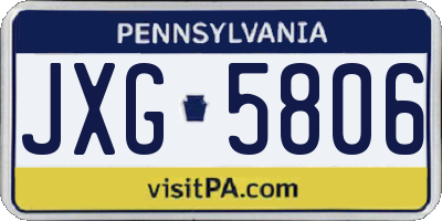PA license plate JXG5806