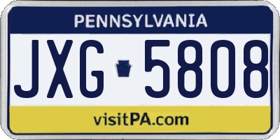 PA license plate JXG5808