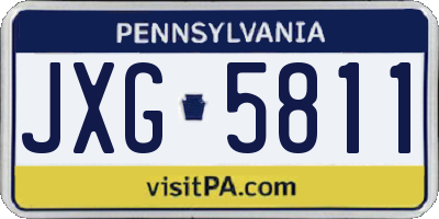 PA license plate JXG5811