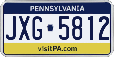 PA license plate JXG5812