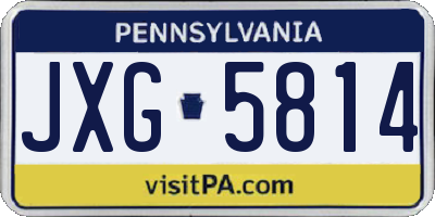 PA license plate JXG5814