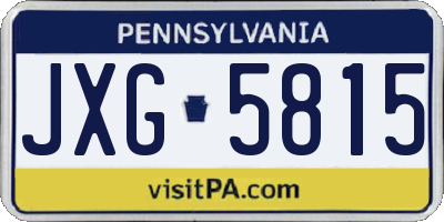 PA license plate JXG5815