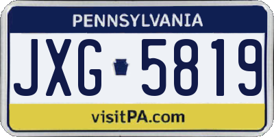PA license plate JXG5819