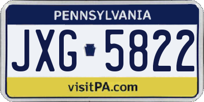 PA license plate JXG5822