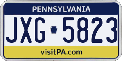 PA license plate JXG5823