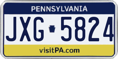 PA license plate JXG5824