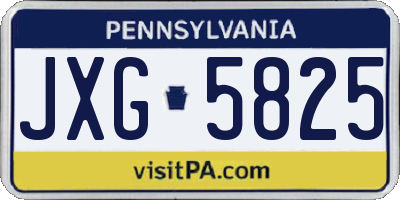 PA license plate JXG5825