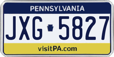 PA license plate JXG5827