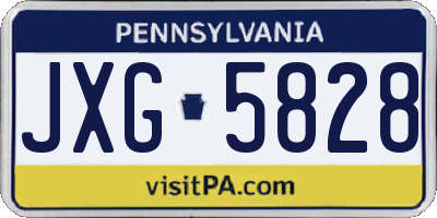 PA license plate JXG5828