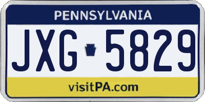 PA license plate JXG5829