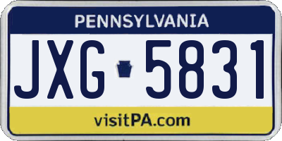 PA license plate JXG5831