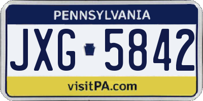 PA license plate JXG5842